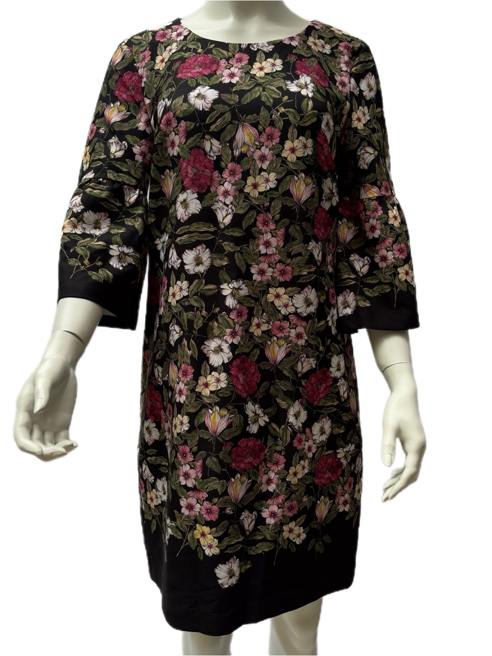 KARL LAGERFELD Bell Sleeve Shift Dress Floral Womens Size 8 NWT $139